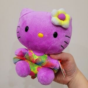 Brand New 2014 TY Beanie Hello Kitty Hawaii Purple Plush Toy Doll 6"